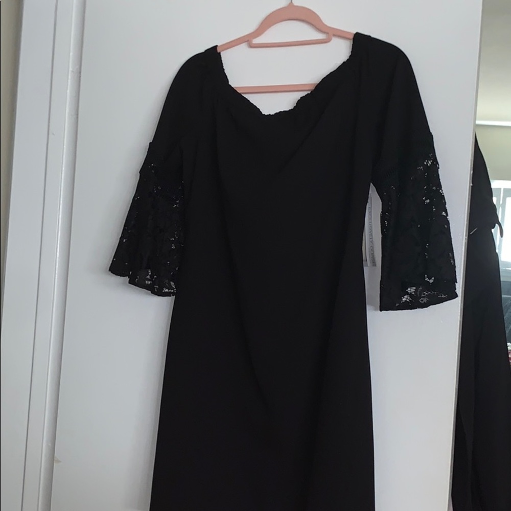 Eliza J New Women off shoulder lace sleeves dress